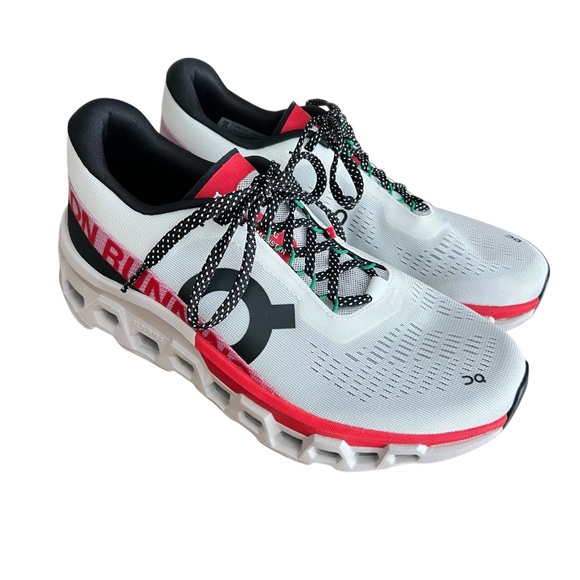 On Running Shoes - On Women’s Cloudmonster 2 Ivory Red Comfy Lightweight Running Shoes Size 9